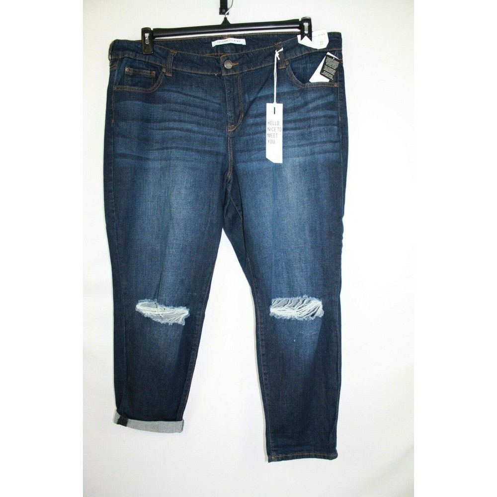 Celebrity Pink Women's Girlfriend Distressed Mid Rise Jean Size 22